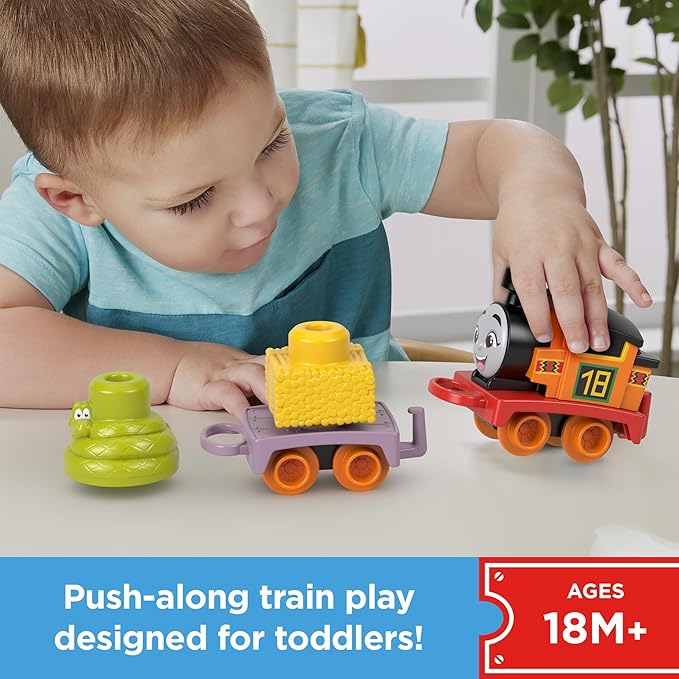 Thomas & Friends Toddler Toy My First Nia Push-Along Train with Stacking Cargo